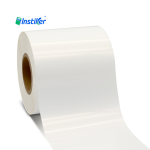 Pearlescent Coating Gloss White PP Film Sticker Label with Acrylic Glue Material Rolls