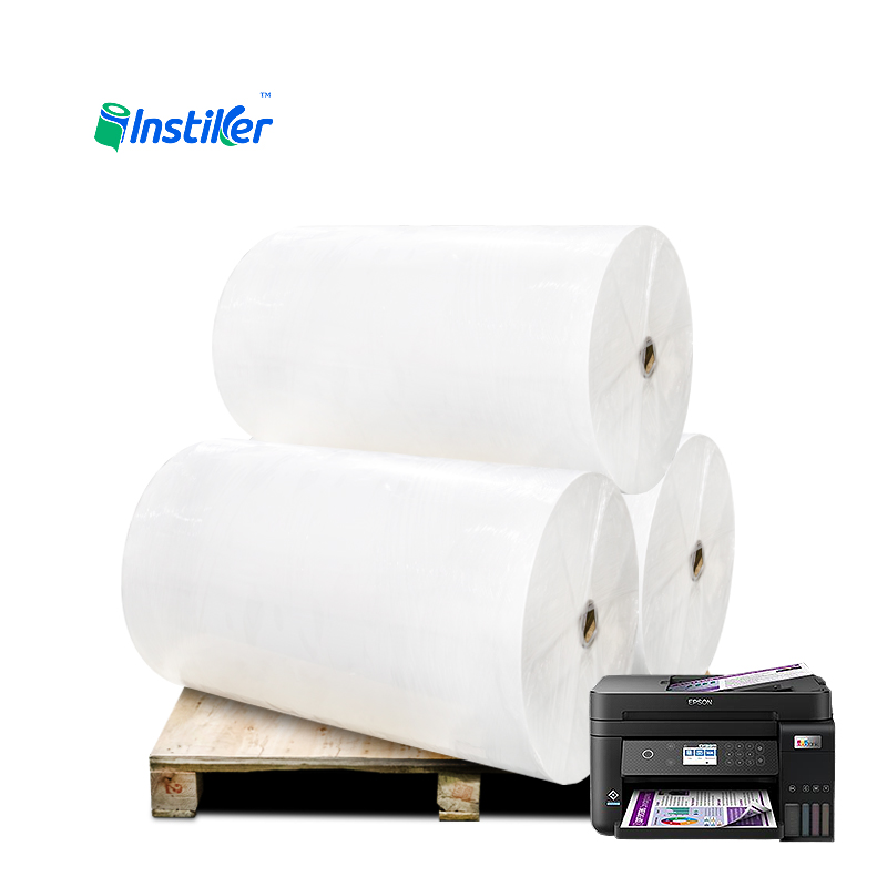 Adhesive Material Coated Paper for Printing 80g Semigloss Paper Label Material Jumbo Roll