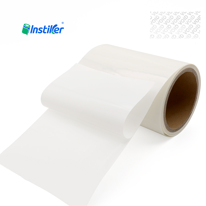 50mic White PET Negative VOID Security Labels Raw Materials Self Adhesive Sticker Jumbo Roll