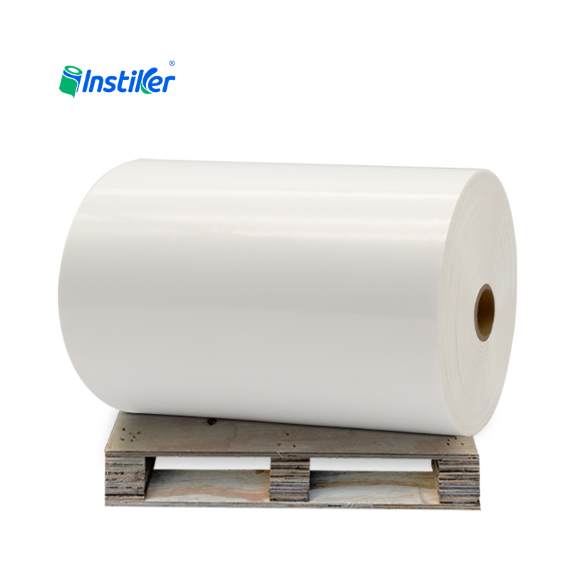 Pearlescent Coating Gloss White PP Film Sticker Label with Solvent Glue Material Rolls No reviews yet certified