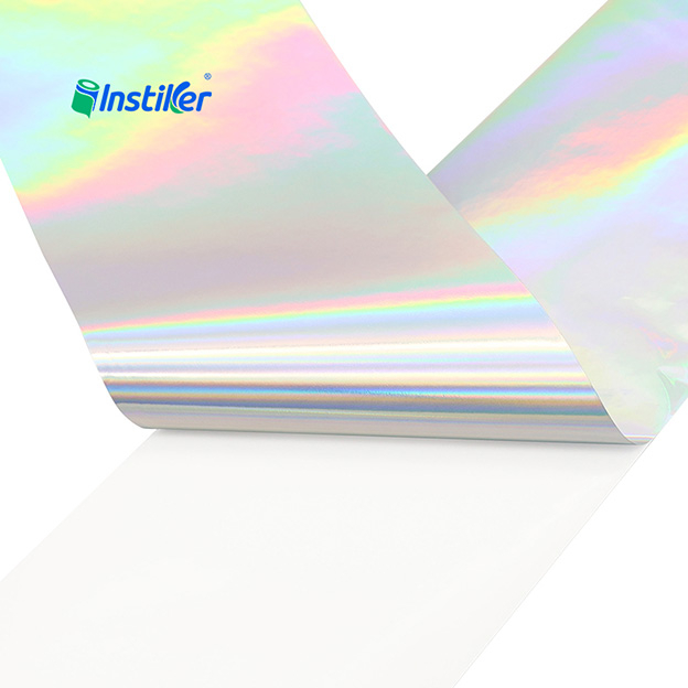 Wide Range of Application Laser Holographic Paper Acrylic Adhesive Sticker White Glassine Liner Rolls