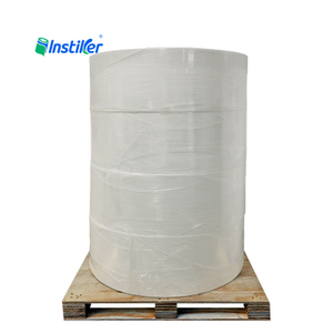 75 Mics Thermal TOP Coated Self Adhesive Jumbo Roll White PP Film Label Material with Acrylic 60 Gsm White Glassine
