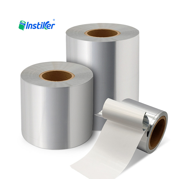 Pearlescent Bright Silver PP Film Label Water Based Acrylic Sticker Rolls
