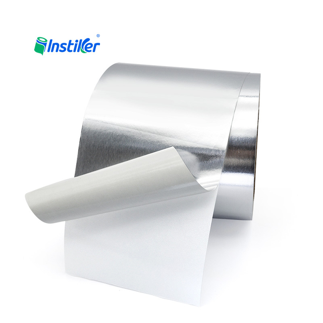 Metallic Texture Bright Silver Paper Acrylic White Glassine Label Paper Stickers Jumbo Roll