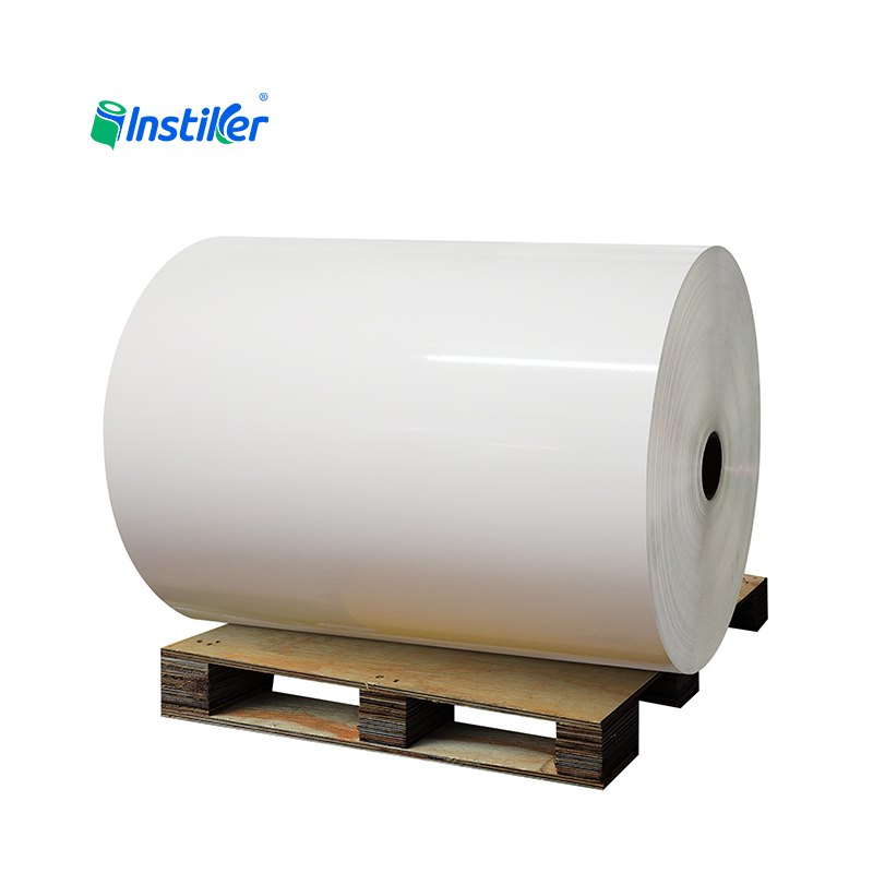 High Clarity 50μm PET Label Stock Solvent-Based Permanent Adhesive White Glassine Backing