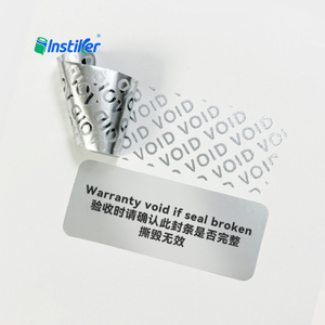 Anti-counterfeit Security Void Adhesive Labels 50μm Silver PET Self Adhesive Jumbo Roll Label Material Sticker