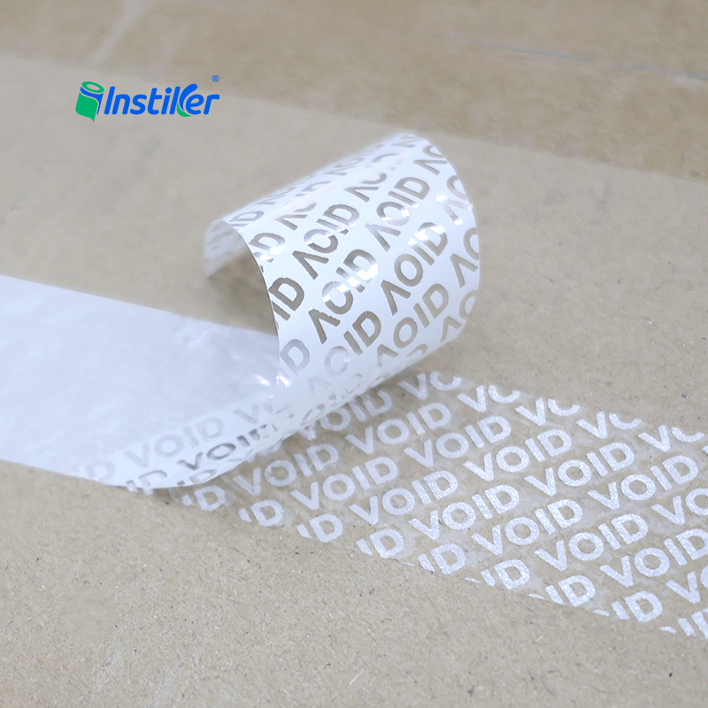 50mic White PET Negative VOID Security Labels Raw Materials Self Adhesive Sticker Jumbo Roll