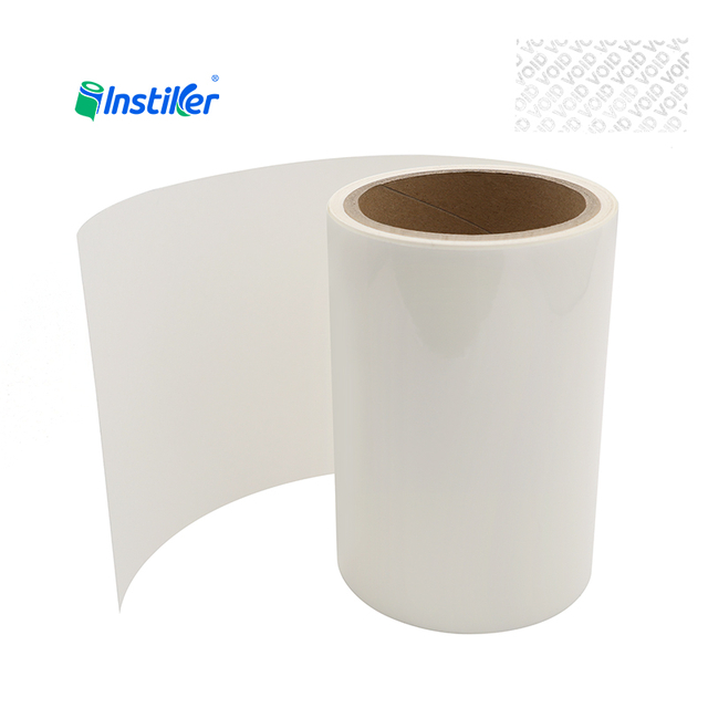 50mic White PET Negative VOID Security Labels Raw Materials Self Adhesive Sticker Jumbo Roll