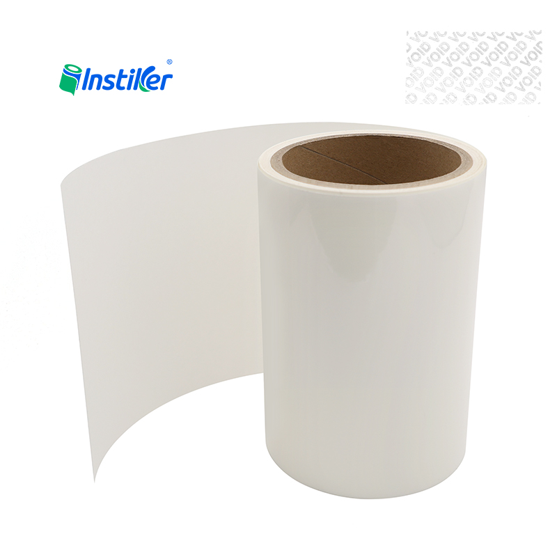 50mic White PET Negative VOID Security Labels Raw Materials Self Adhesive Sticker Jumbo Roll