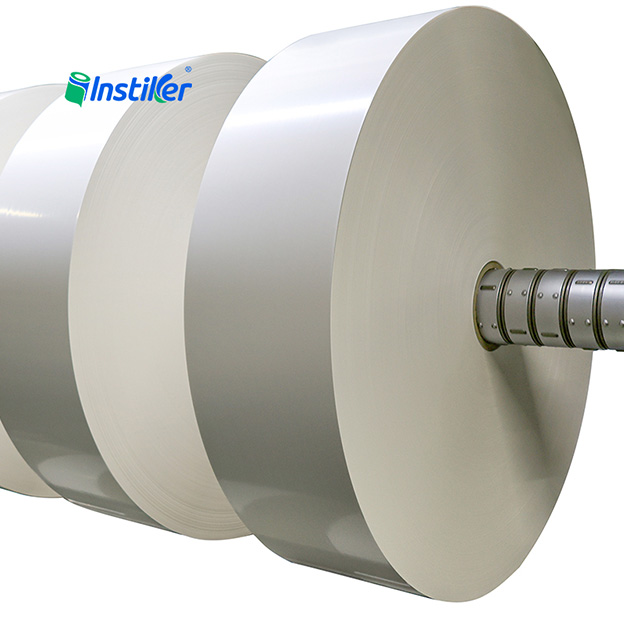 Pearlescent Coating Gloss White PP Film Sticker Label with Solvent Glue Material Rolls No reviews yet certified