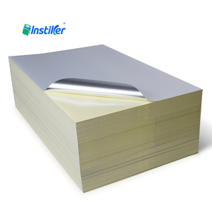 Metallic Matt Silver PET Film Solvent Acrylic Adhesive Label With Yellow Release Paper Sticker
