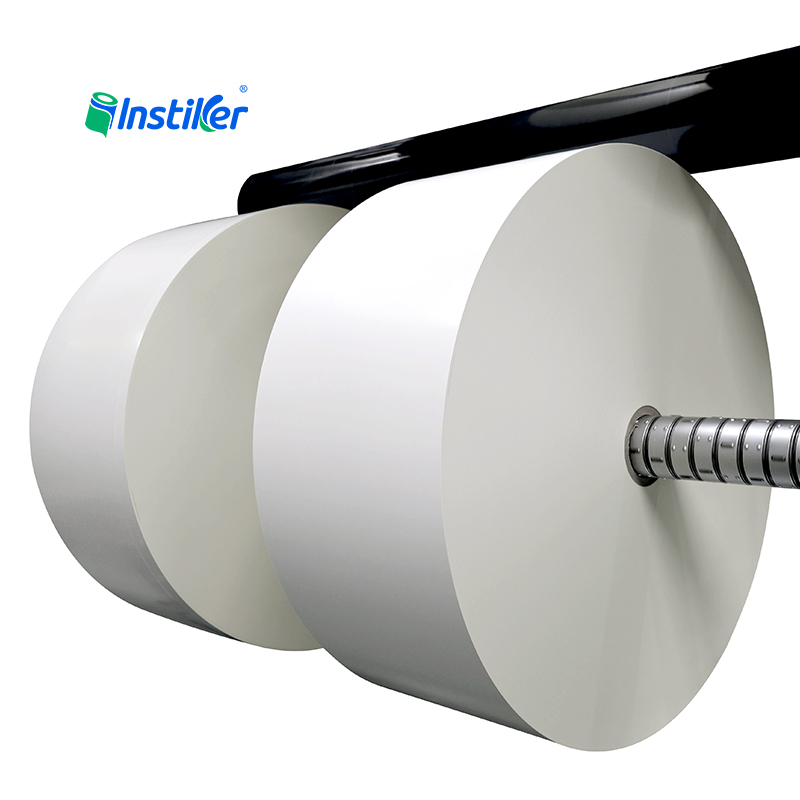 Semigloss Paper Frozen Adhesive White Glassine Paper Jumbo Roll