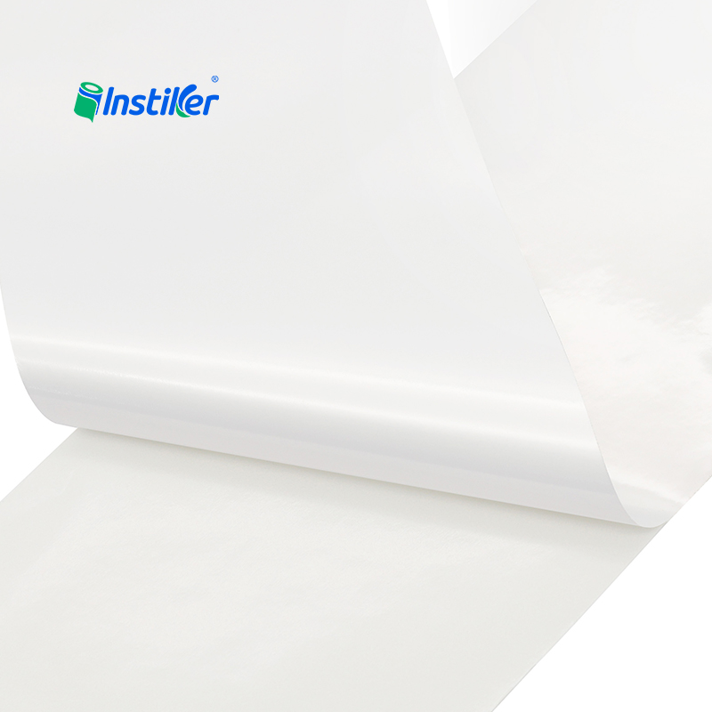 High-Speed Label Material Glossy White PP Sticker Jumbo Roll with PET Liner