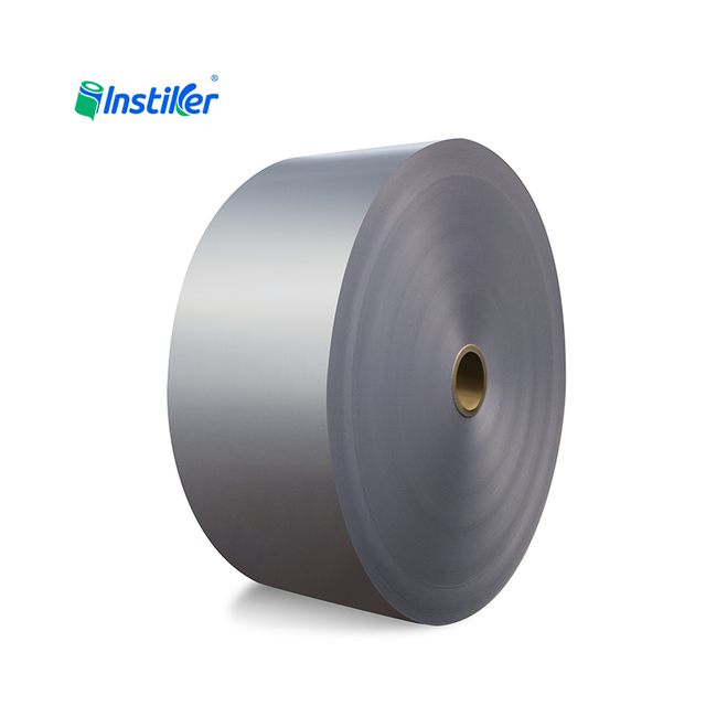 High Quality Matte Silver PET Film with Coating Solvent Adhesive White Release Paper Label Jumbo Roll