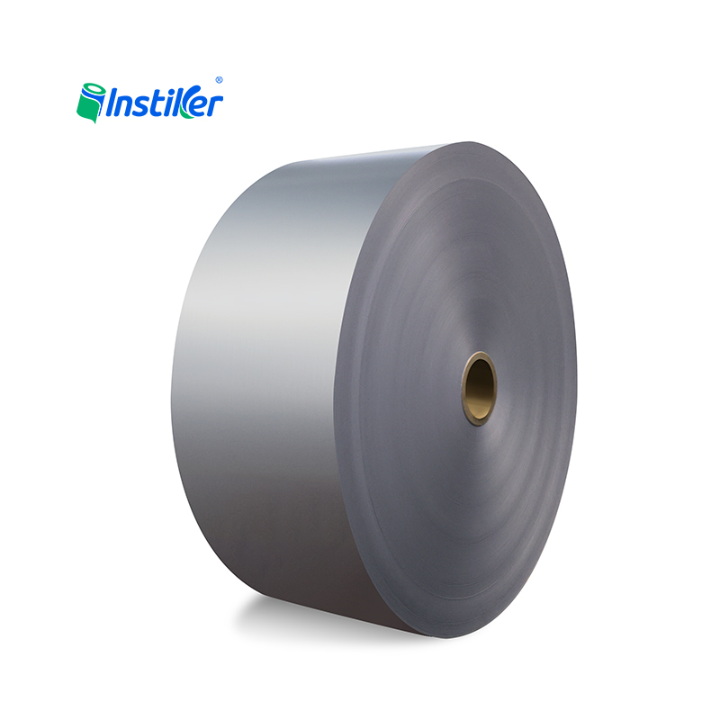 High Quality Matte Silver PET Film with Coating Solvent Adhesive White Release Paper Label Jumbo Roll