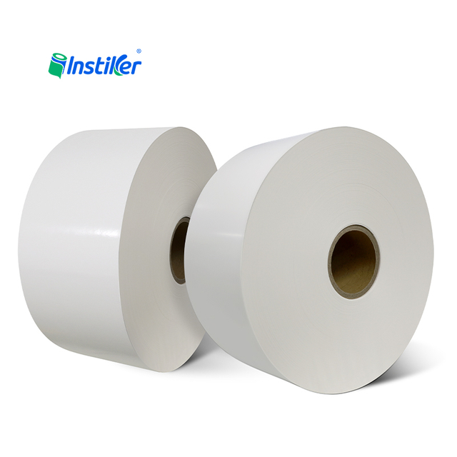 Gloss White PVC Label Stock Self Adhesive Paper Polyester Sticker Vinyl Jumbo Roll Self Adhesive Label Roll