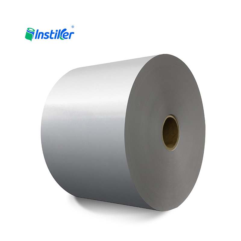 Factory Direct Supply 70μm Silver White PP Acrylic 30μm PET Liner Self Adhesive Label Material Jumbo Roll Wholesale