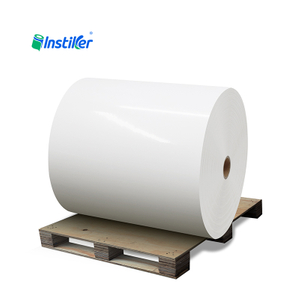 75um White PET Aluminized 190g Roll Self-adhesive Material solvent Label Sticker Wholesale Label Jumbo Roll