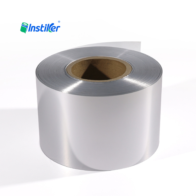 Eye catching Pearlescent Bright Silver PP Film Sticker Label Self Adhesive Material Rolls